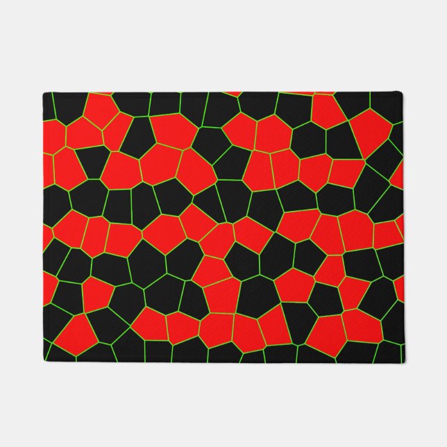 Red Green Black Cute Holiday Doormat (Front)
