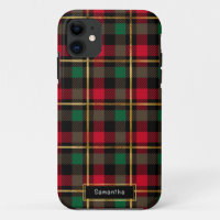Red, Green, Black & Gold  Christmas Plaid 