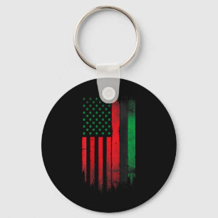 Red Green Black History American African Flag Key Ring