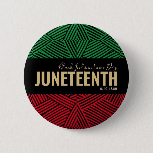 Red Green Black Independence Day 1865 JUNETEENTH 6 Cm Round Badge (Front)