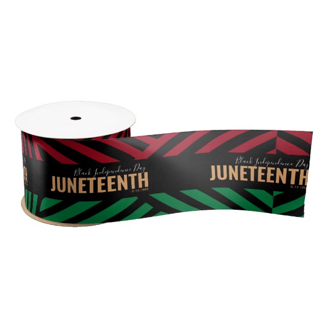 red green Black Independence Day June19 Juneteenth Satin Ribbon (Spool)