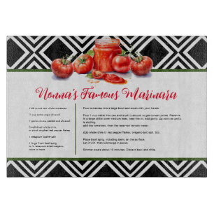Red Green Black Italian Grandma Custom Recipe  Cutting Board