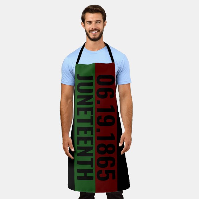 Red Green Black Pan African June 19 Juneteenth Apron (Worn)