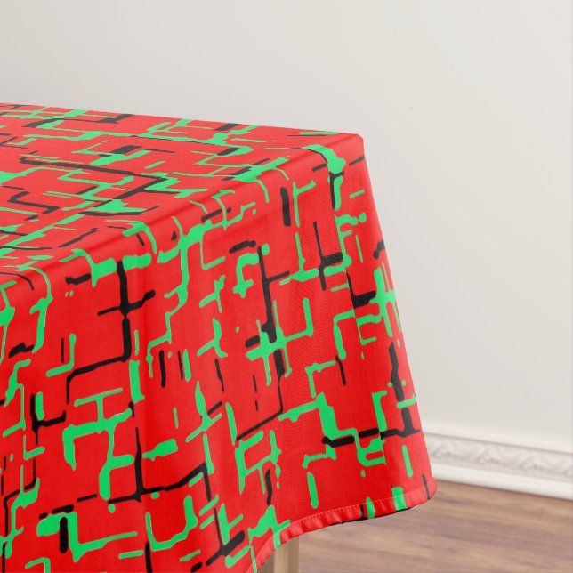 Red Green Black Tablecloth (In Situ)