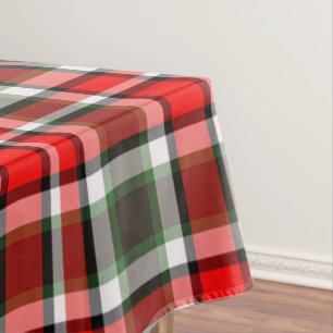  Red, Green, Black, White Tartan Plaid Pattern Tablecloth