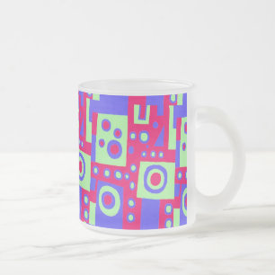 Red Green Blue Contructivist style Frosted Glass Coffee Mug
