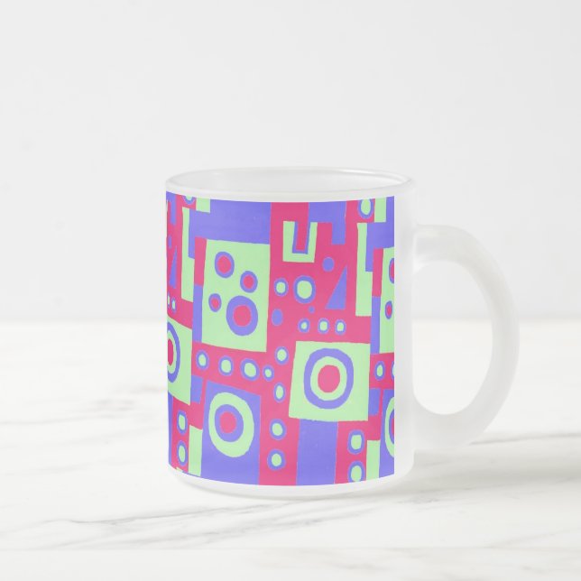 Red Green Blue Contructivist style Frosted Glass Coffee Mug (Right)