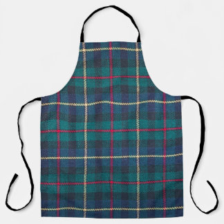 Red, green, blue Scottish tartan pattern. Apron