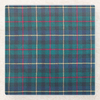 Red, green, blue Scottish tartan pattern. Glass Coaster