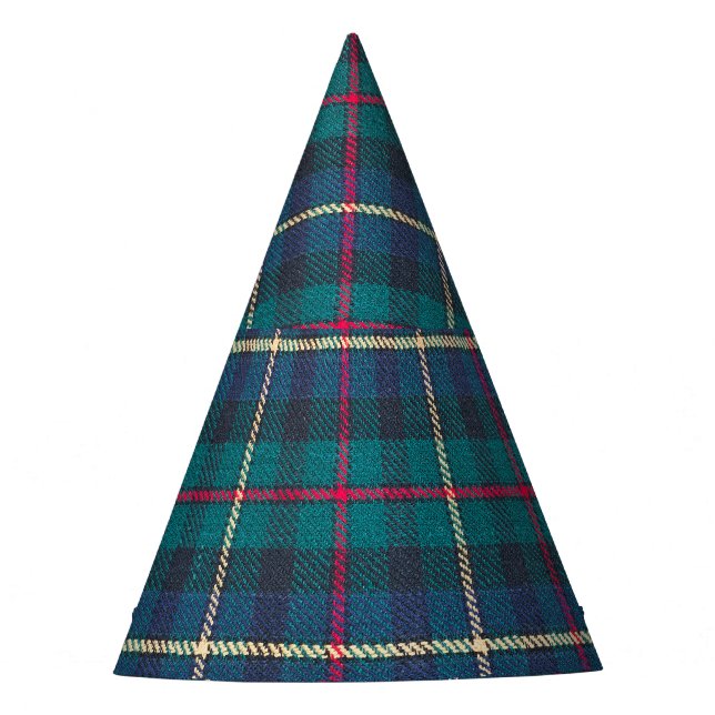 Red, green, blue Scottish tartan pattern. Party Hat (Front)