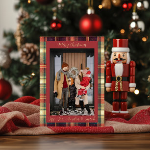 Red Green Blue Tartan Christmas Photo Card
