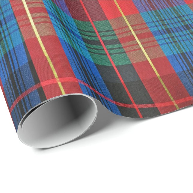 Red, Green, Blue Tartan Plaid Gift Wrap (Roll Corner)