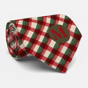 Red Green Buffalo Plaid Christmas Neck Tie