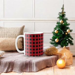 Red Green Buffalo Plaid Holiday Coffee Mug