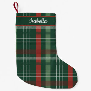 Red & Green Buffalo Plaid Personalized Small Christmas Stocking