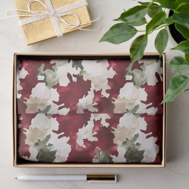 Red Green Camo Birthday Tissue Paper (Gift)