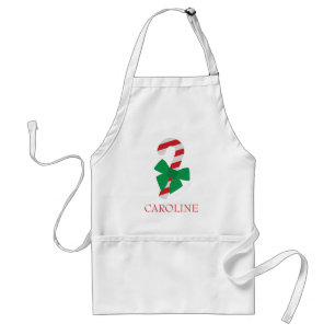 Red & Green Candy Cane Christmas Apron