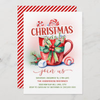 Red Green Candy Cane Hot Cocoa Christmas Party