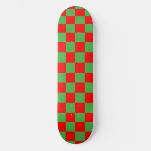 Red Green Check Checkered Pattern  Skateboard