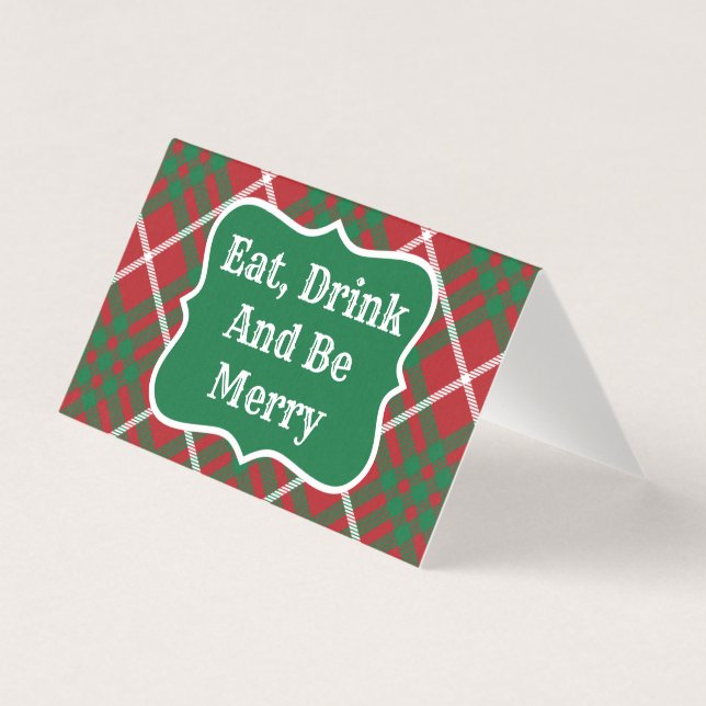 Red & Green Check Christmas Cards (Front)