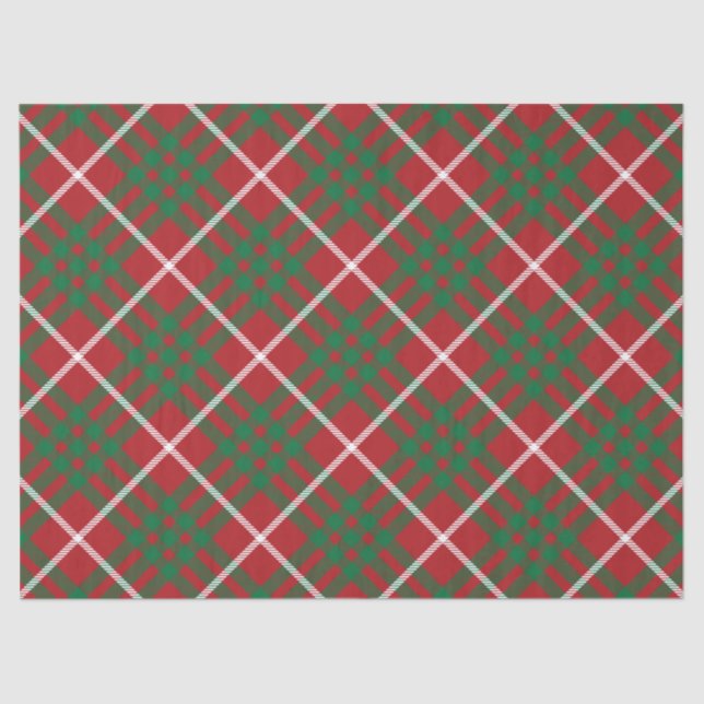 Red & Green Check Tissue Paper (Front)