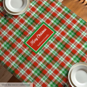 Red Green Chequered Tablecloth Traditional Style