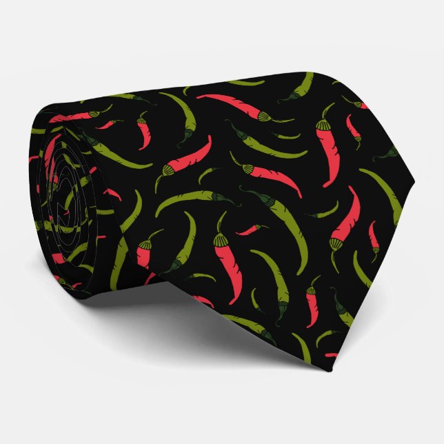 Red Green Chillies Mexican Restaurant Waiter Black Tie (Rolled)