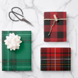 Red Green Christmas Buffalo Plaid Assorted  Wrapping Paper Sheet<br><div class="desc">Pretty red and green plaid wrapping paper assortment in three different plaid designs that all go together beautifully.</div>