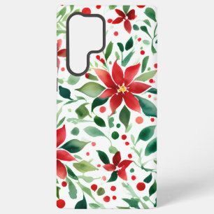 Red/Green Christmas Flowers Phone Case