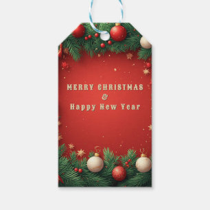 Red Green Christmas Ornament Frame Gift Tags