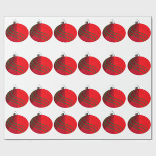 Red Green Christmas Ornaments Wrapping Paper