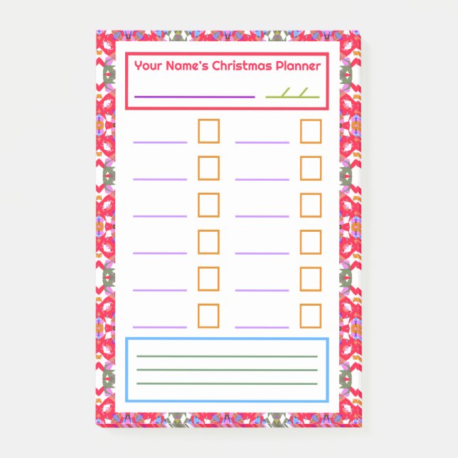 Red Green Christmas Plan Notes Festive Planner (Front)
