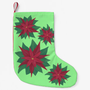 Red Green Christmas Poinsettias Stockings