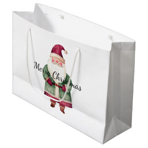 Red Green Christmas Santa Claus Large Gift Bag