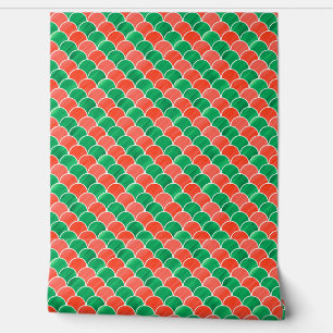 Red Green Christmas Scale Pattern Wallpaper
