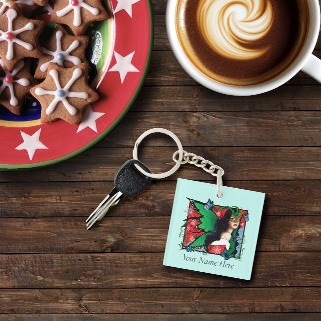 Red Green Christmas Solstice Fairy Key Ring (Creator Uploaded)