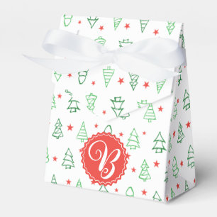 Red & Green Christmas tree Favour Box