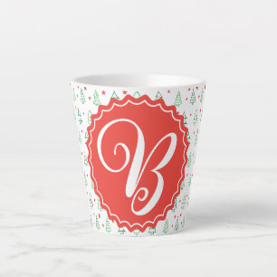 Red & Green Christmas tree Latte Mug