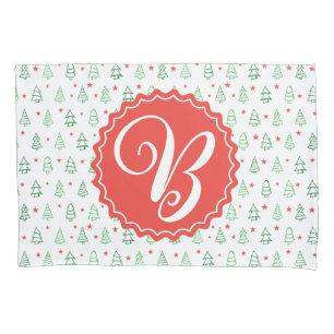 Red & Green Christmas tree Pillowcase