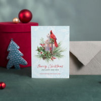 Red Green Classic Cardinal Bird Merry Christmas