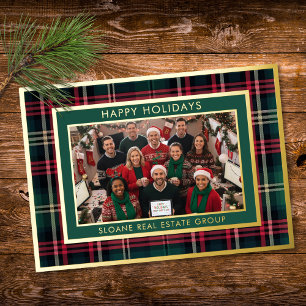 Red Green Classic Plaid Happy Holidays Photo