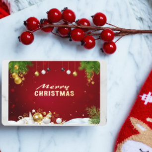 Red Green Colourful Merry Christmas Greeting Card