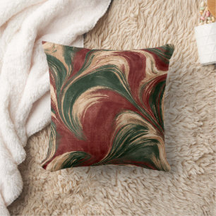Red Green Cream Abstract Cushion
