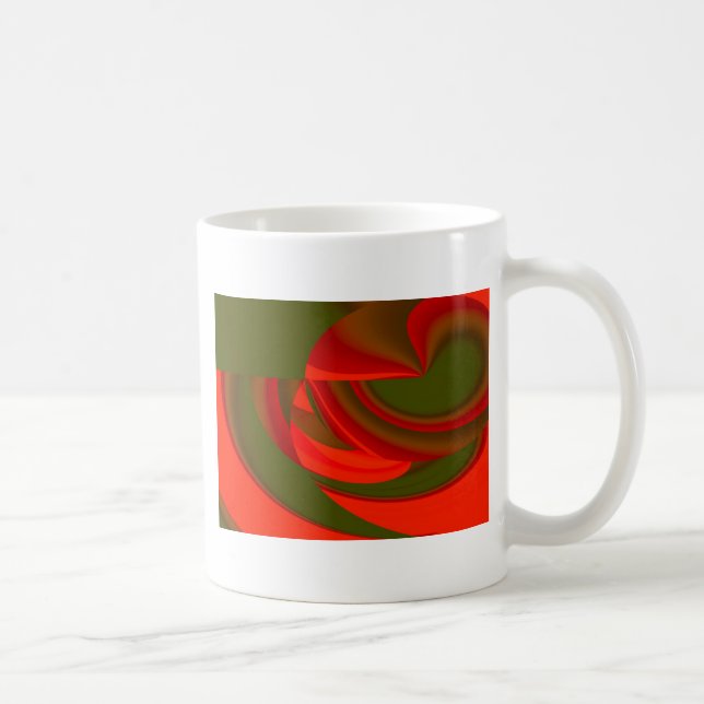 Red & Green Cubist Abstract Coffee Mug (Right)