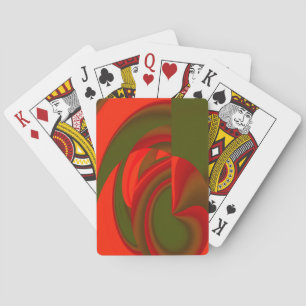 Red & Green Cubist Abstract Playing Cards