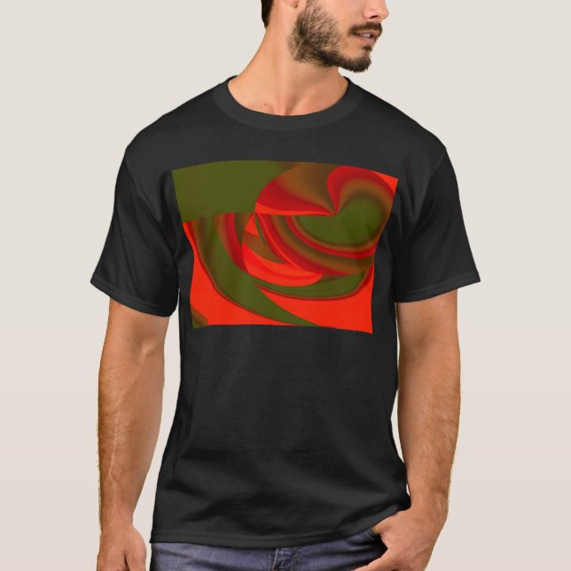 Red & Green Cubist Abstract T-Shirt (Front)