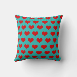 Red Green Cute Cosy Modern Romantic Chic Heart  Cushion