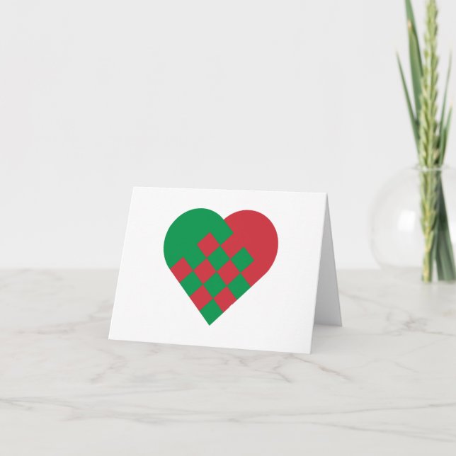 Red Green Danish Heart Holiday Card (Front)