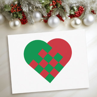 Red Green Danish Heart Holiday Postcard
