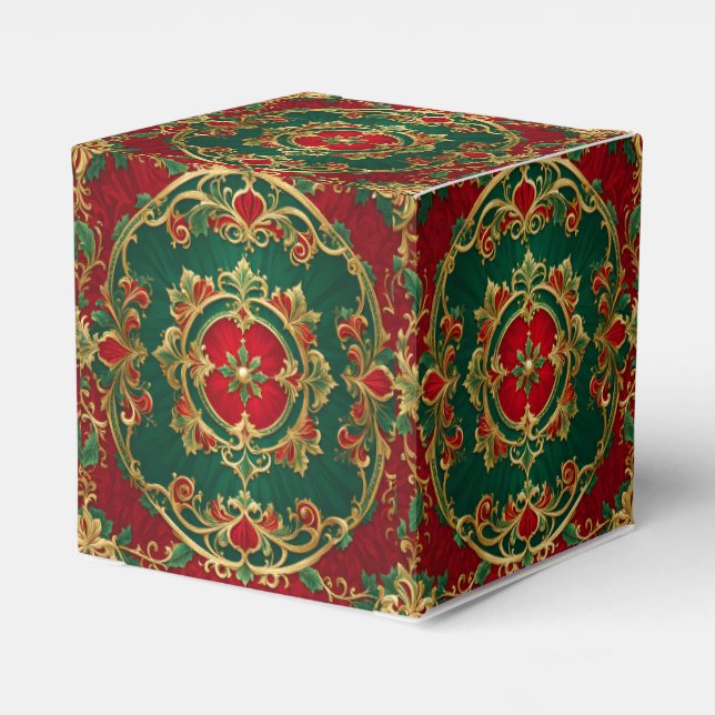 Red Green Decorative Christmas Holiday Gift Box (Back Side)